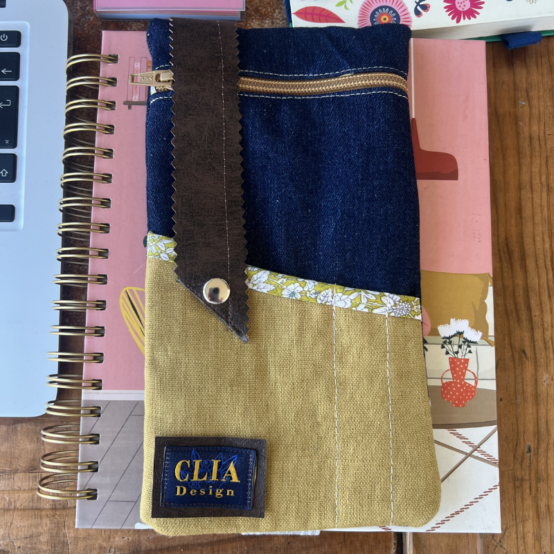 Estuche Nómade  Denim & Lino