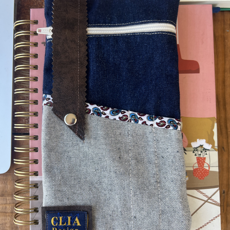 Estuche Nómade  Denim & Lino