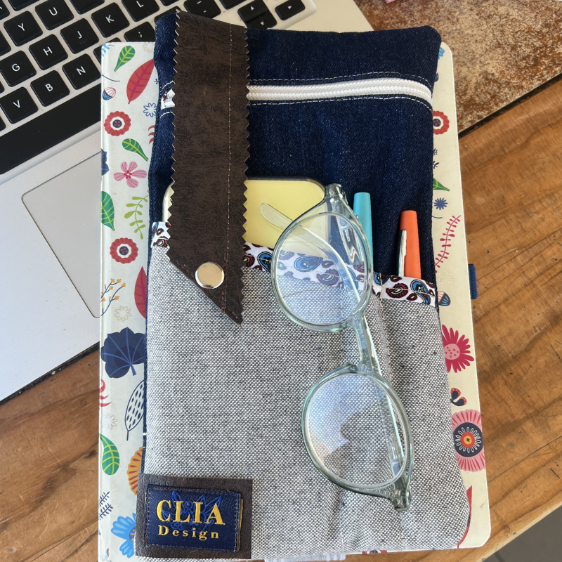 Estuche Nómade  Denim & Lino