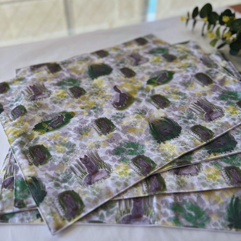 Set de 4 Individuales Lino Premium – Fauna Nativa Verde