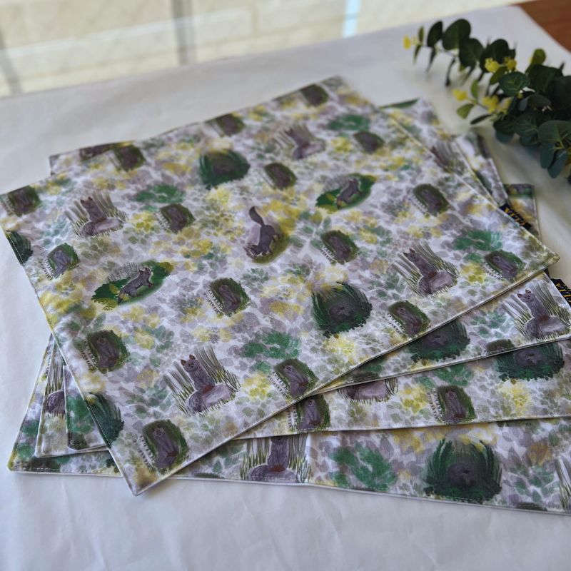 Set de 4 Individuales Lino Premium – Fauna Nativa Verde