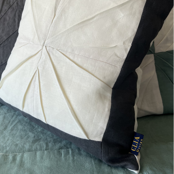 Funda de Cojín Lino Premium "Geometría" – Pieza Única