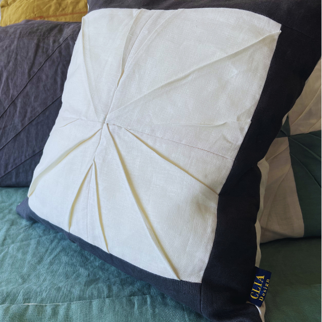 Funda de Cojín Lino Premium "Geometría" – Pieza Única