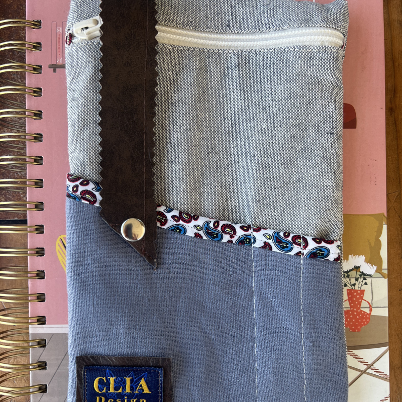 Estuche Nómade  Denim & Lino