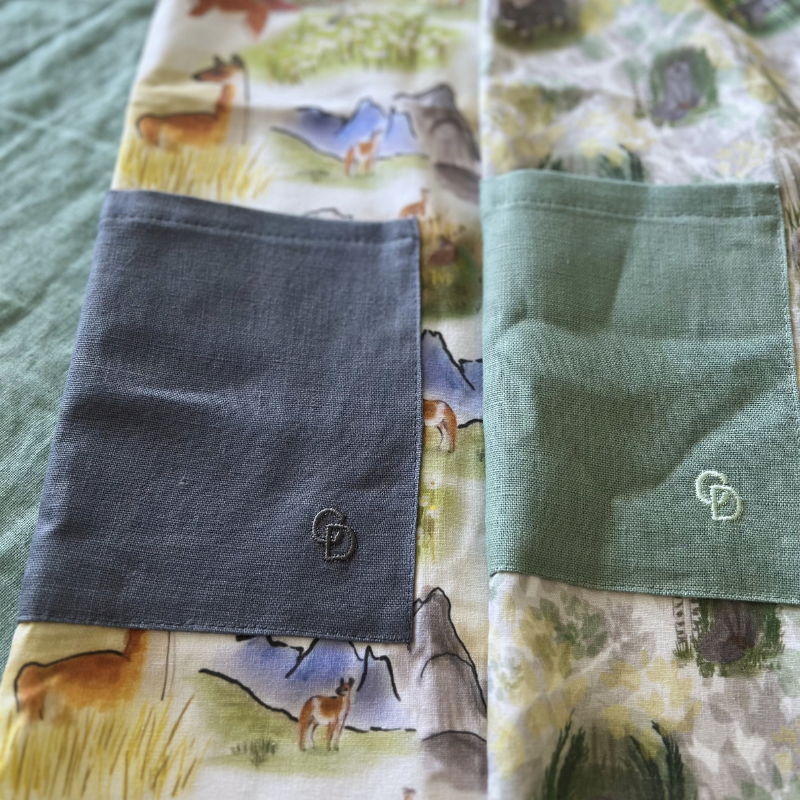 🌿 Delantal de Lino Premium "Fauna Nativa" – Diseño de Autor
